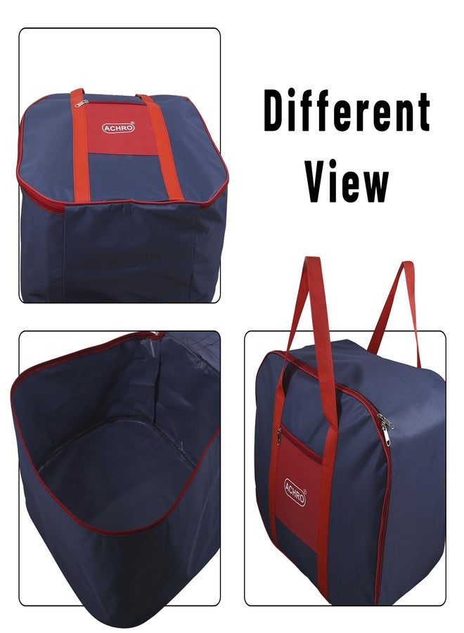 ACHRO 2 Pack Moisture Proof Nylon Large Size Underbed Storage Bag For Clothes/Bedsheets/Toys/Blankets/Bedsheets Storage Bag Blue Red (54 x 46 x 28 cm) -Multipurpose, Rectangular - Image 5